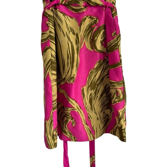 Milly Silk Tropical Palm Tie Waist
Dress in Pink and Green Size 8 - Picture 4 of 16